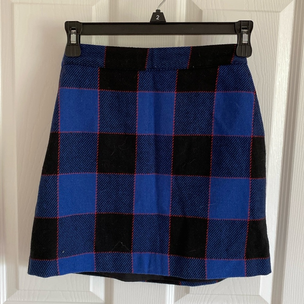 Abercrombie & Fitch Wool-Blend Plaid Mini Skirt